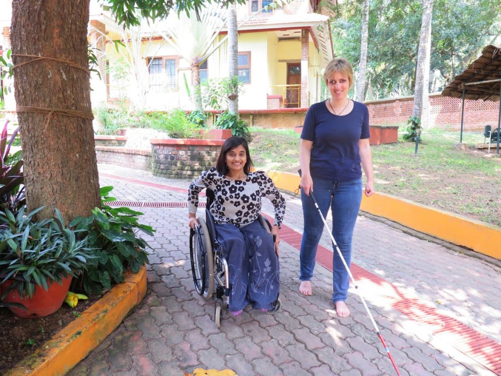 Amrita Gyawali and Sabriye Tenberken at the kanthari campus in Kerala