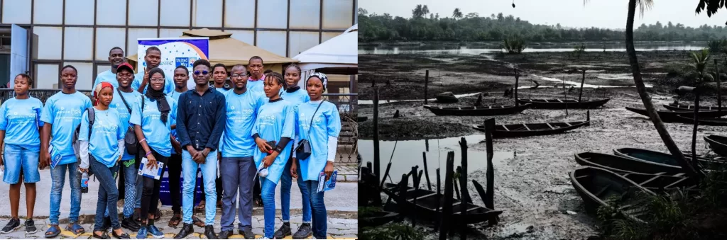 Jethro in a training and a picture of the heavily polluted landscape